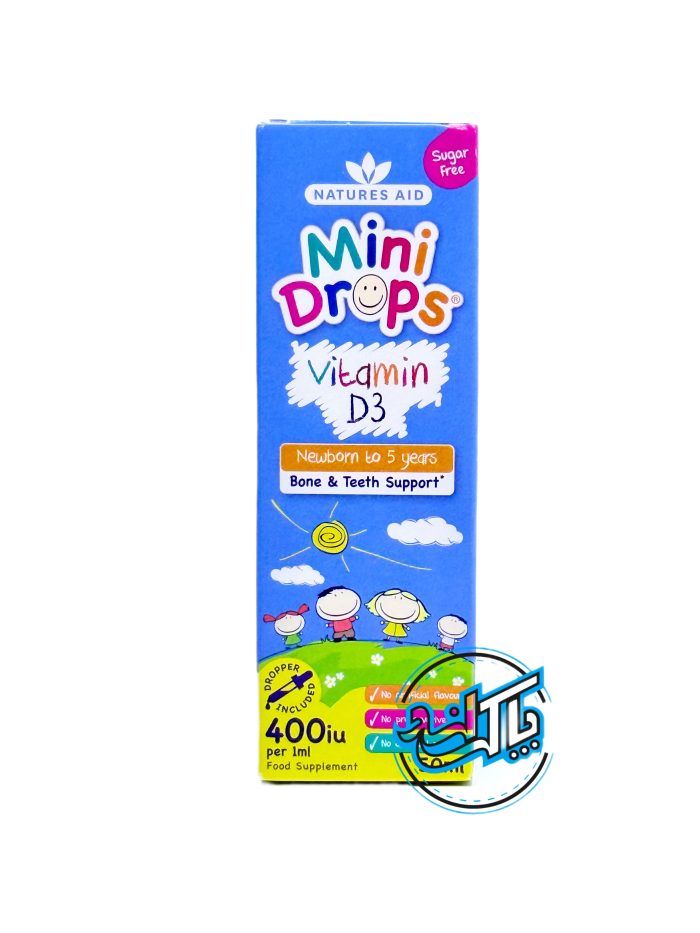 قطره‌ نیچرز اید ویتامین د3  Mini Drops Vitamin D3- Natures Aid - Image 1